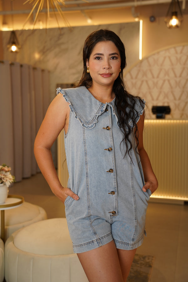 Giselle Denim Romper – Sweet, Casual, and Effortlessly Cool