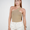 Varo Asymmetrical Basic Bodysuit – Black One-Shoulder