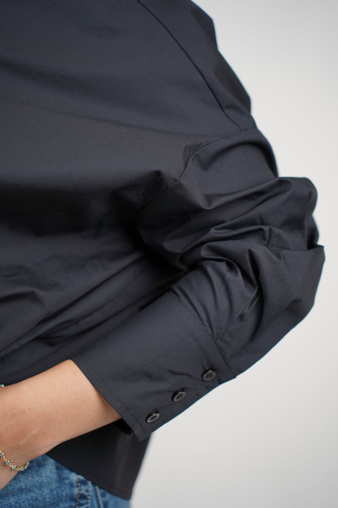 Llya Cross Front Button Down – Soft Blush Twist-Draped Shirt