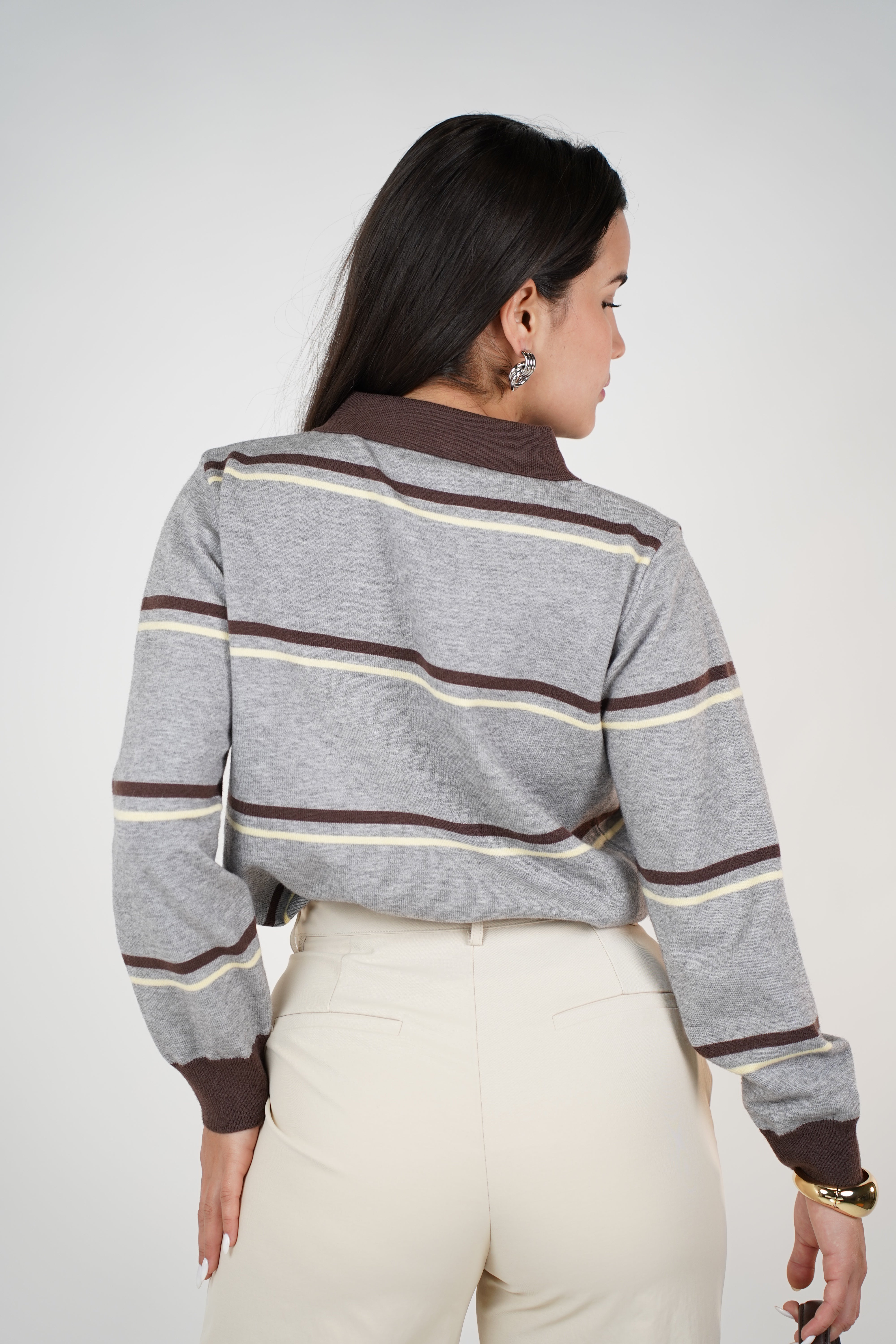 Kyla Stripped Button Down Sweater