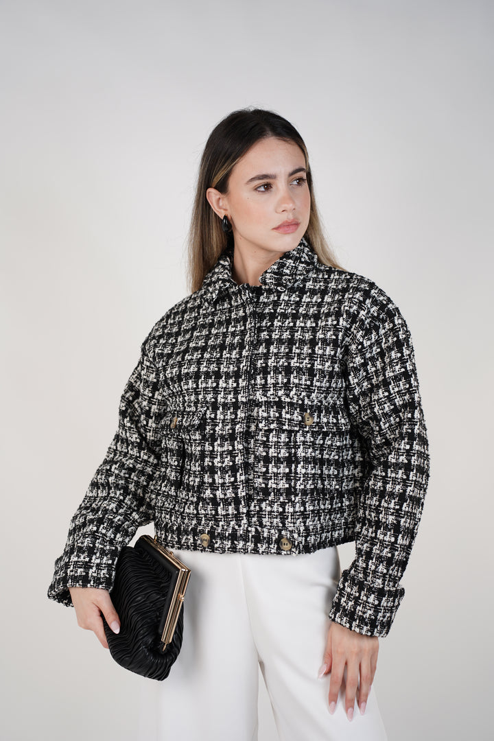 Javie Tweed Cropped Jacket – Parisian Chic, Modern Edge