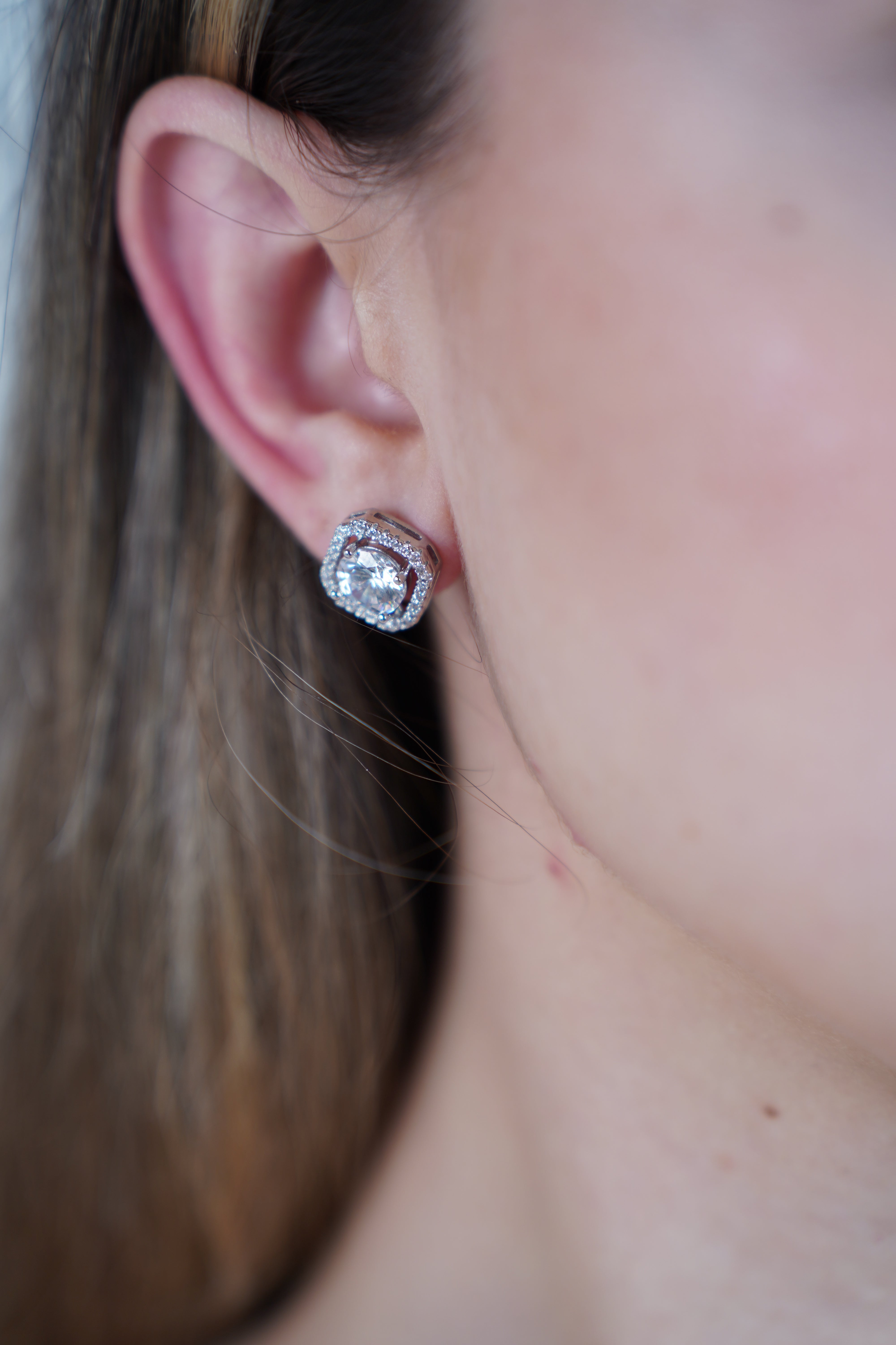 Delinor Stud Earrings – Classic Sparkle with a Modern Edge