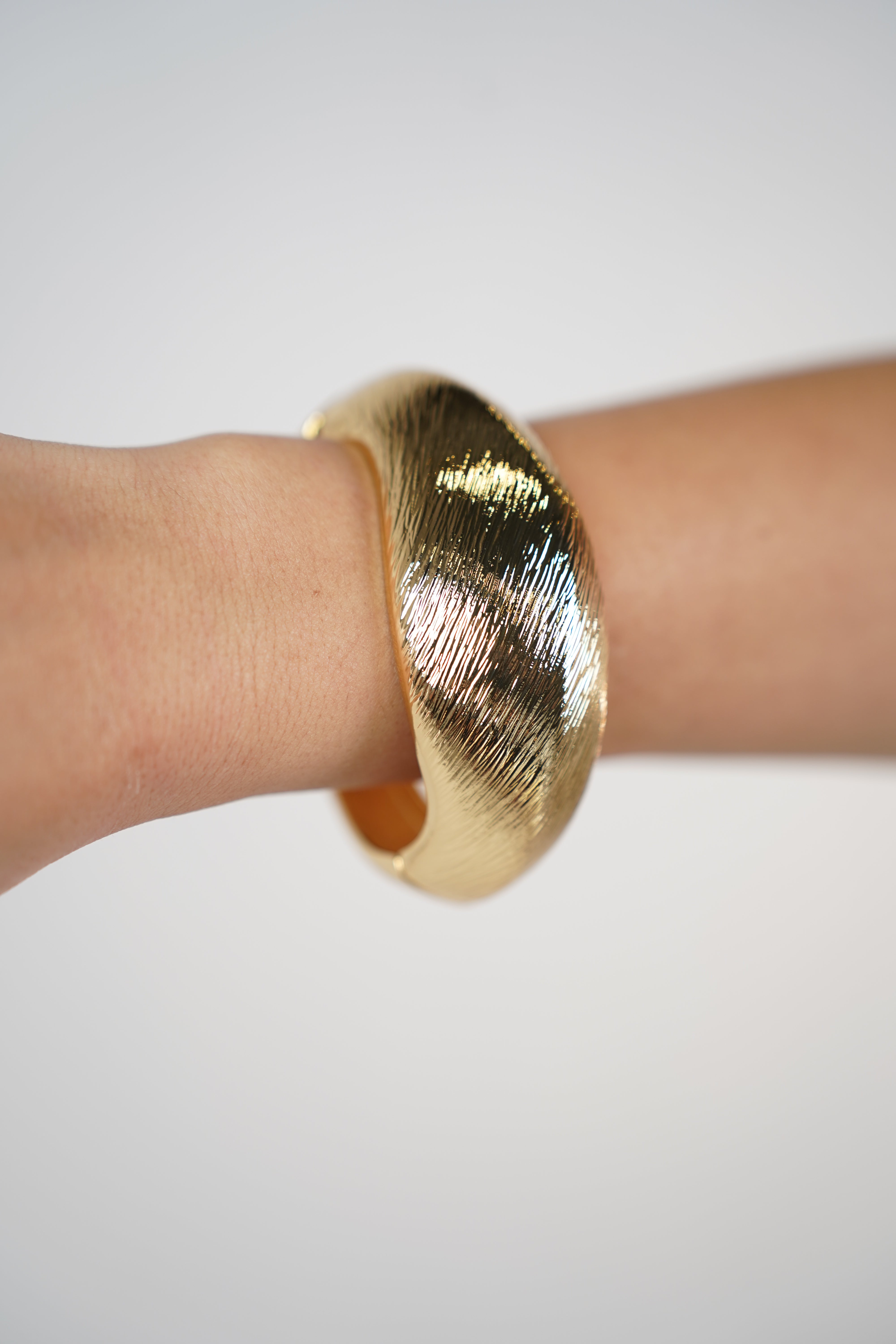 Korae Textured Oval Bracelet Cuff