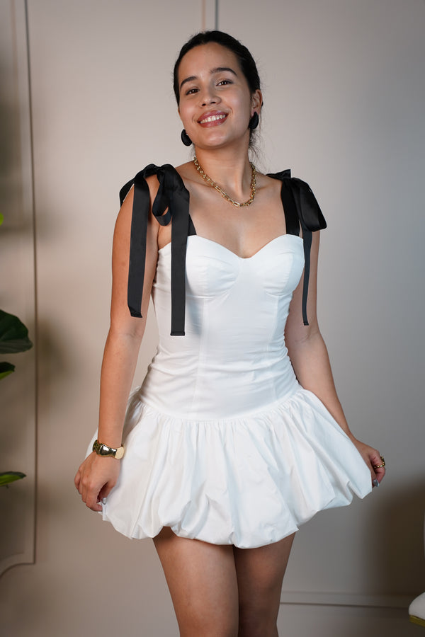 Rayae Balloon Mini Dress – Sweet, Sculpted & Statement-Making