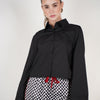 Fiora Cropped Poplin Shirt | Black Button-Down Top
