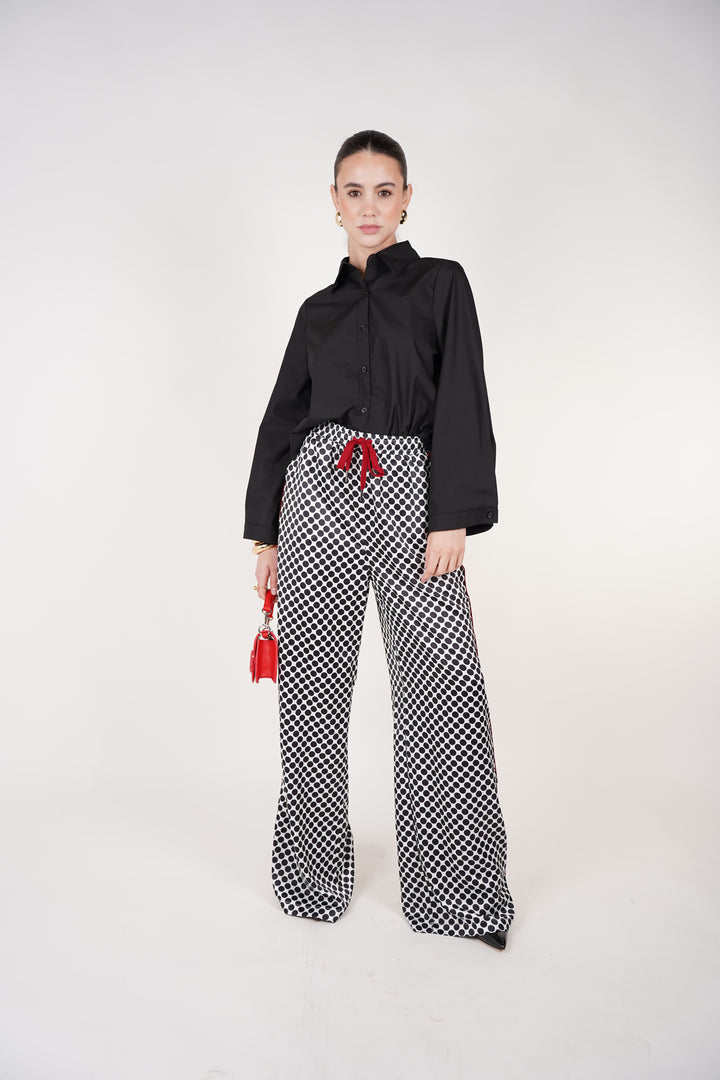 Ovelyn Polka Dot Pants | Wide-Leg Printed Trousers