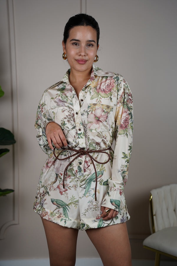 Auria Botanical Romper – Nature-Inspired Elegance in One Piece