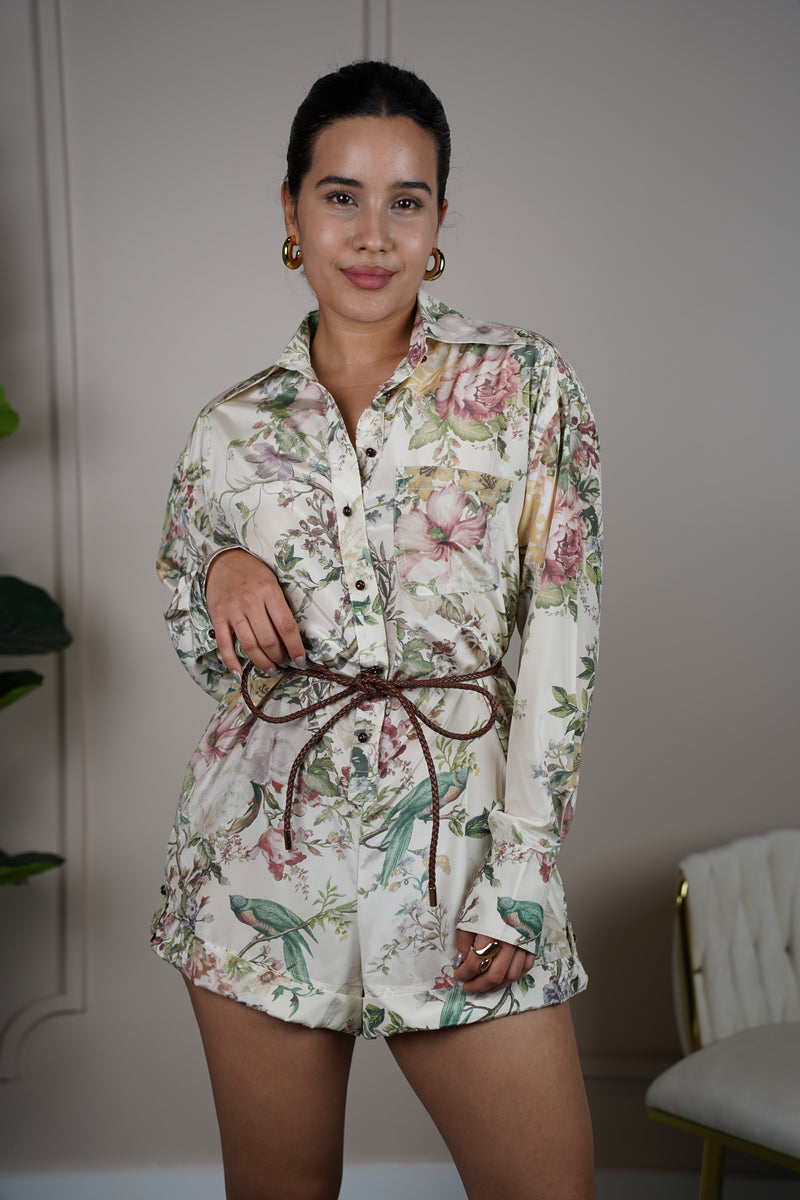 Auria Botanical Romper – Nature-Inspired Elegance in One Piece