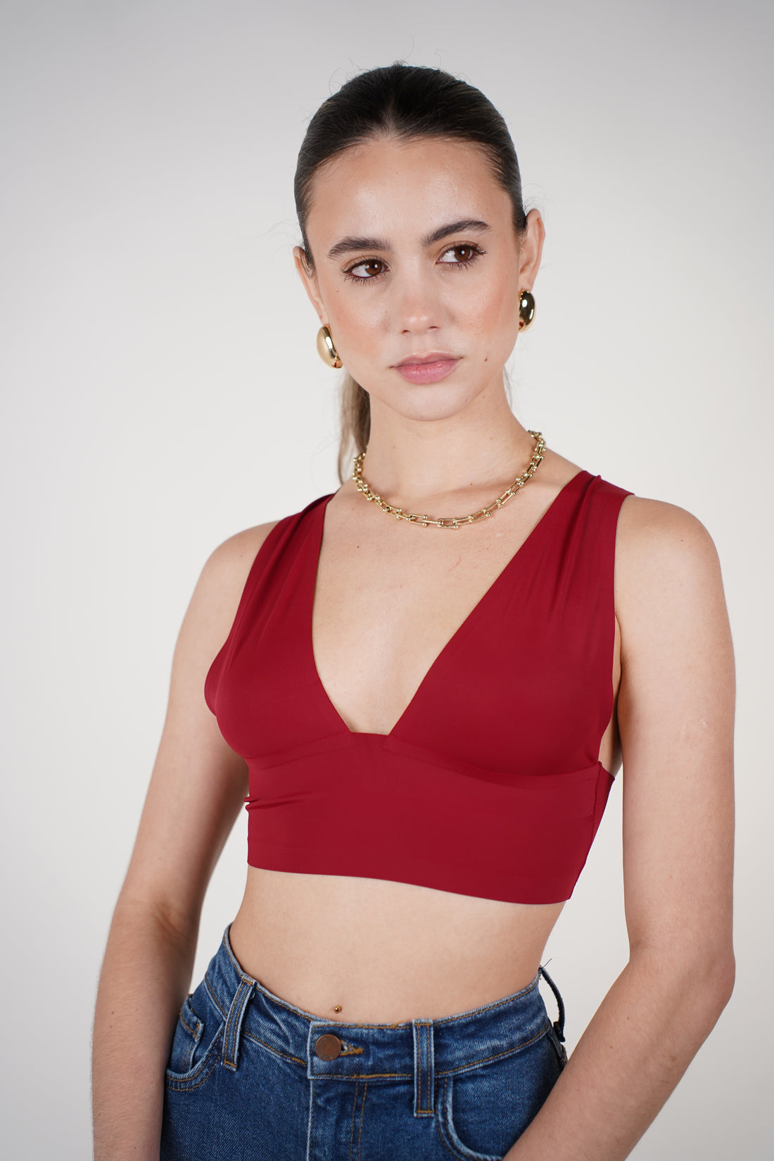 Ruvia Seamless Crop top – Deep V Seamless Crop Top