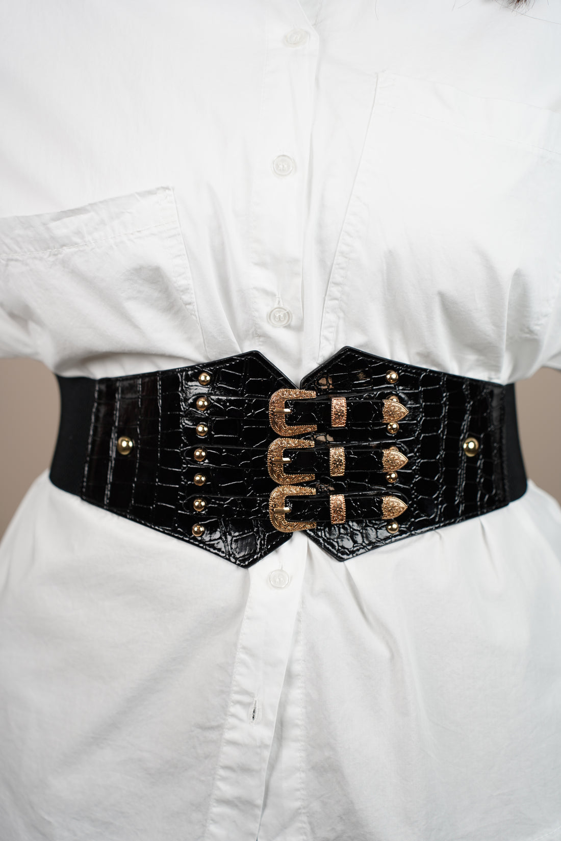 Tora Thick Corset Belt – Bold Detail, Snatched Silhouette