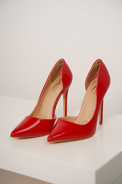 Zapatos de tacón Sofine Patent - Tacón de aguja rojo llamativo
