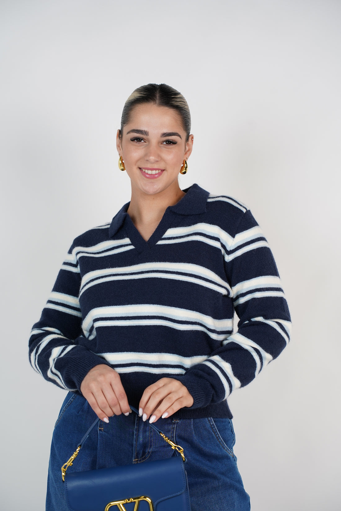 Neli Polo Stripped Sweater