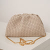 Tovan Quilted Bag – Woven Soft Clutch with Gold Chain