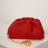 Tovan Quilted Bag – Woven Soft Clutch with Gold Chain