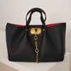 Meliz Tote Bag – Luxe Black Carryall with Gold Hardware and Red Interior
