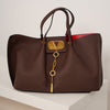 Meliz Tote Bag – Luxe Black Carryall with Gold Hardware and Red Interior