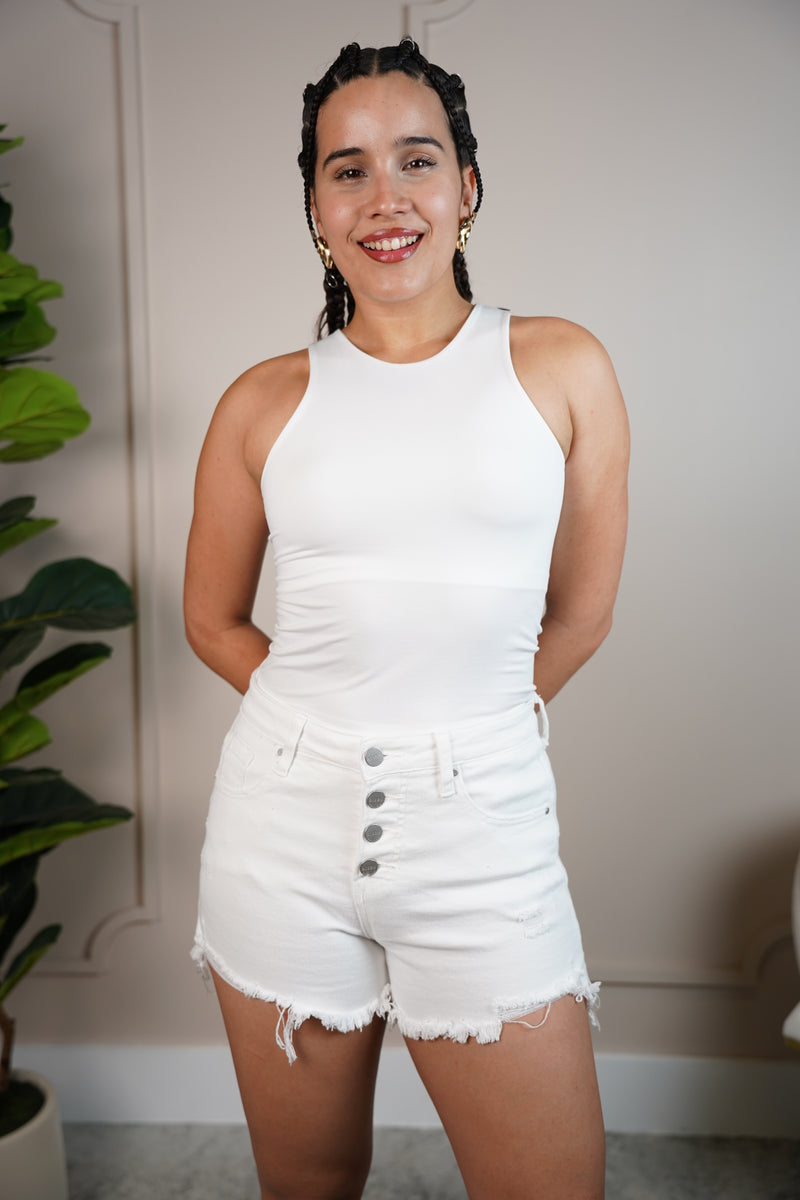 Zyla High-Rise Short – Distressed Denim Perfection