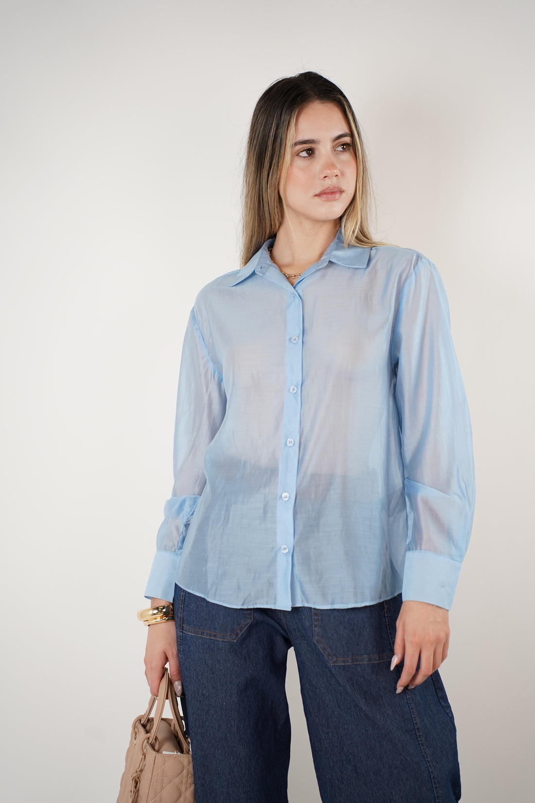Davi Oversized Button Down – Sheer Drama in Rich Mocha