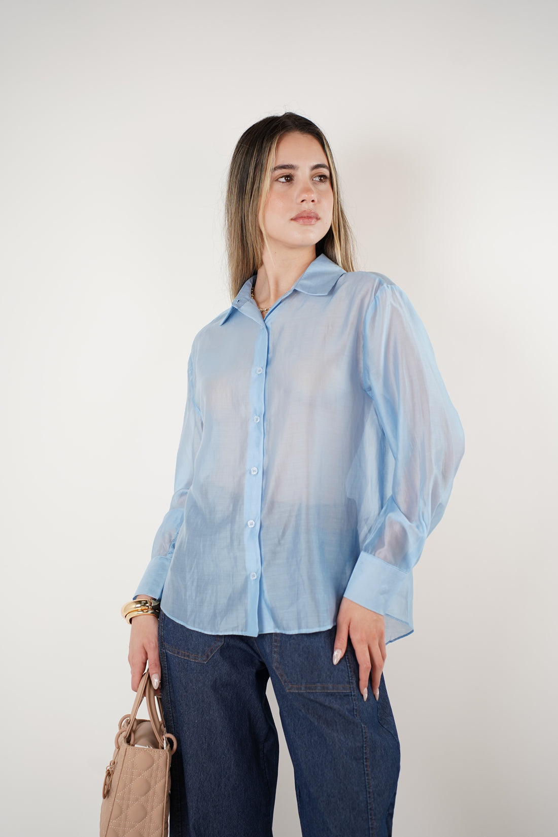 Davi Oversized Button Down – Sheer Drama in Rich Mocha