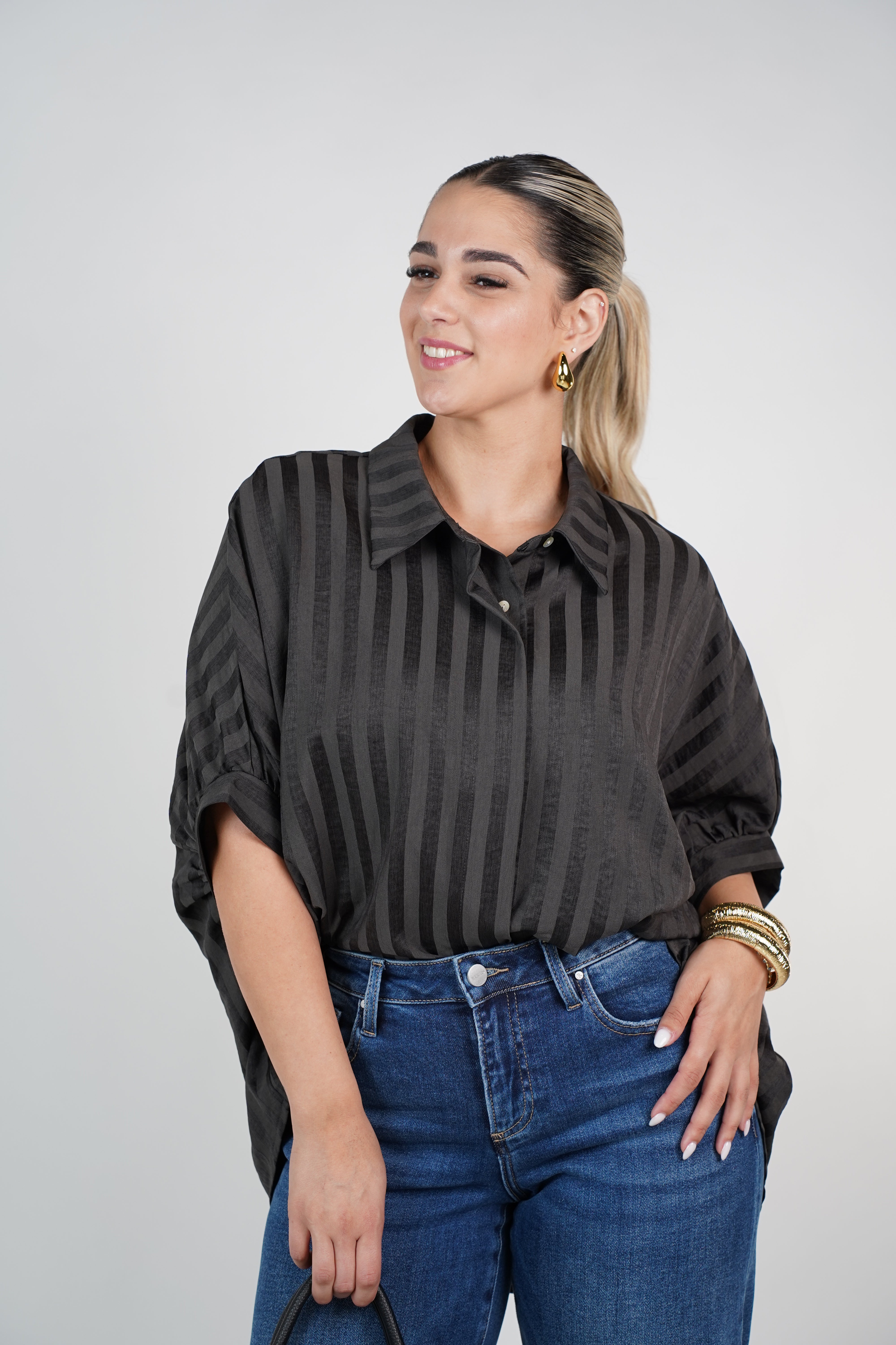 Tali Stripped Oversized Blouse
