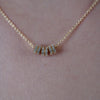 Vere Thin Necklace – Dainty Gold Chain with Crystal Barrel Charms