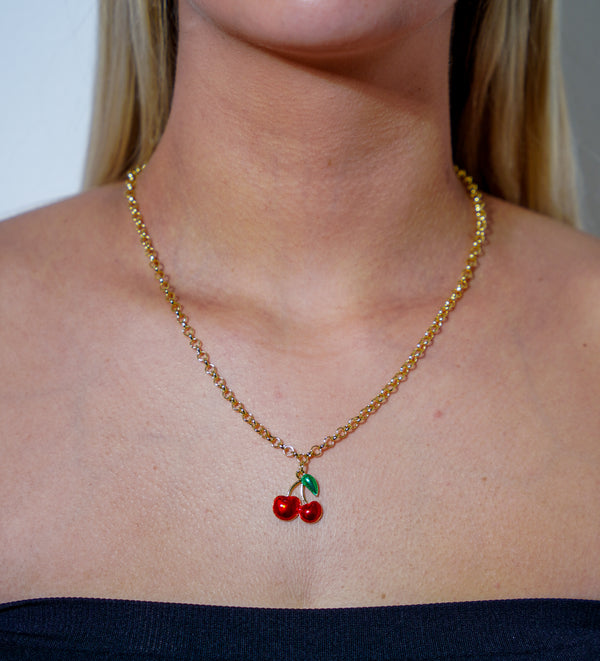 Thin Cherry Necklace - Carema Boutique
