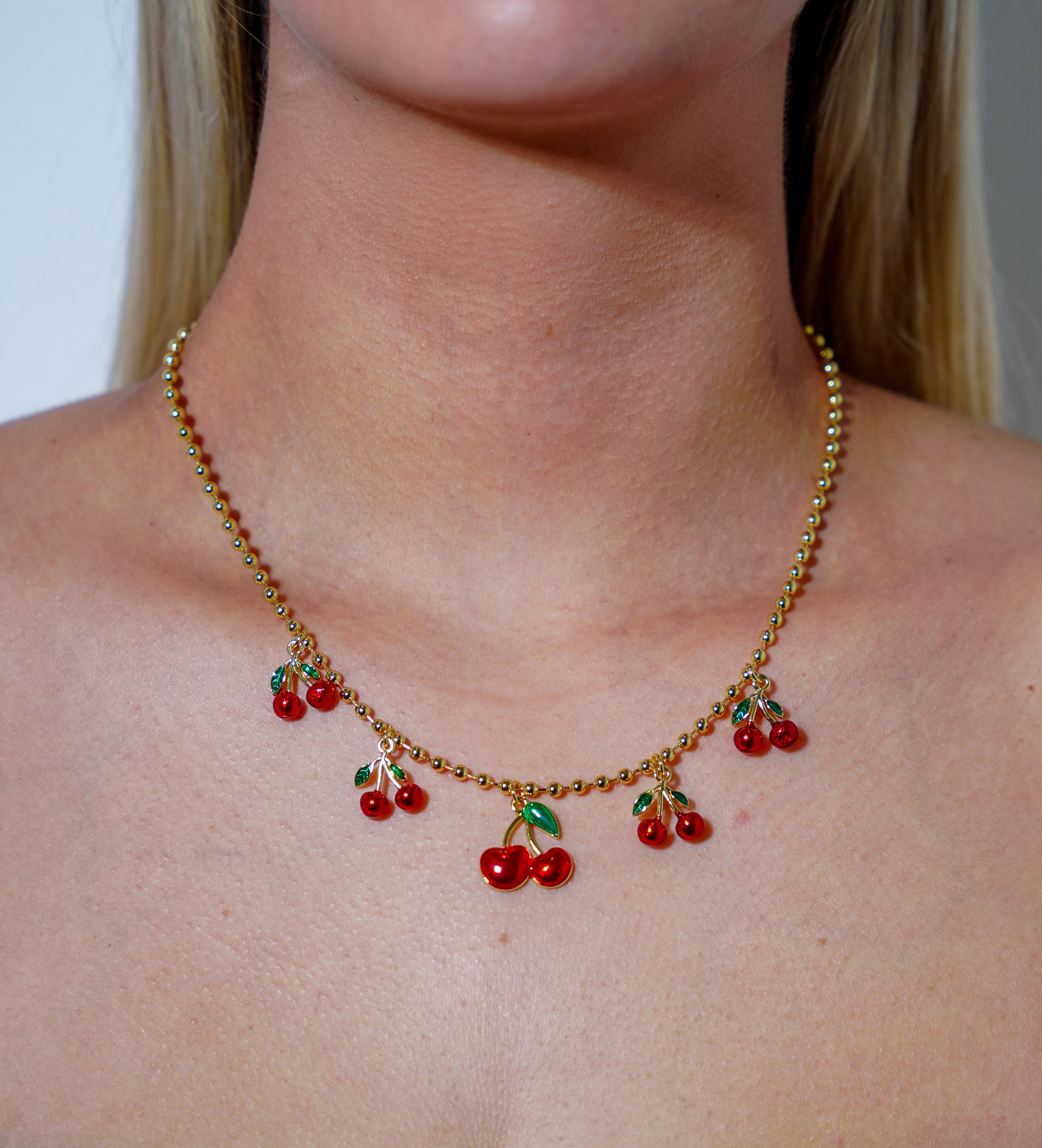Thin Cherries Necklace - Carema Boutique
