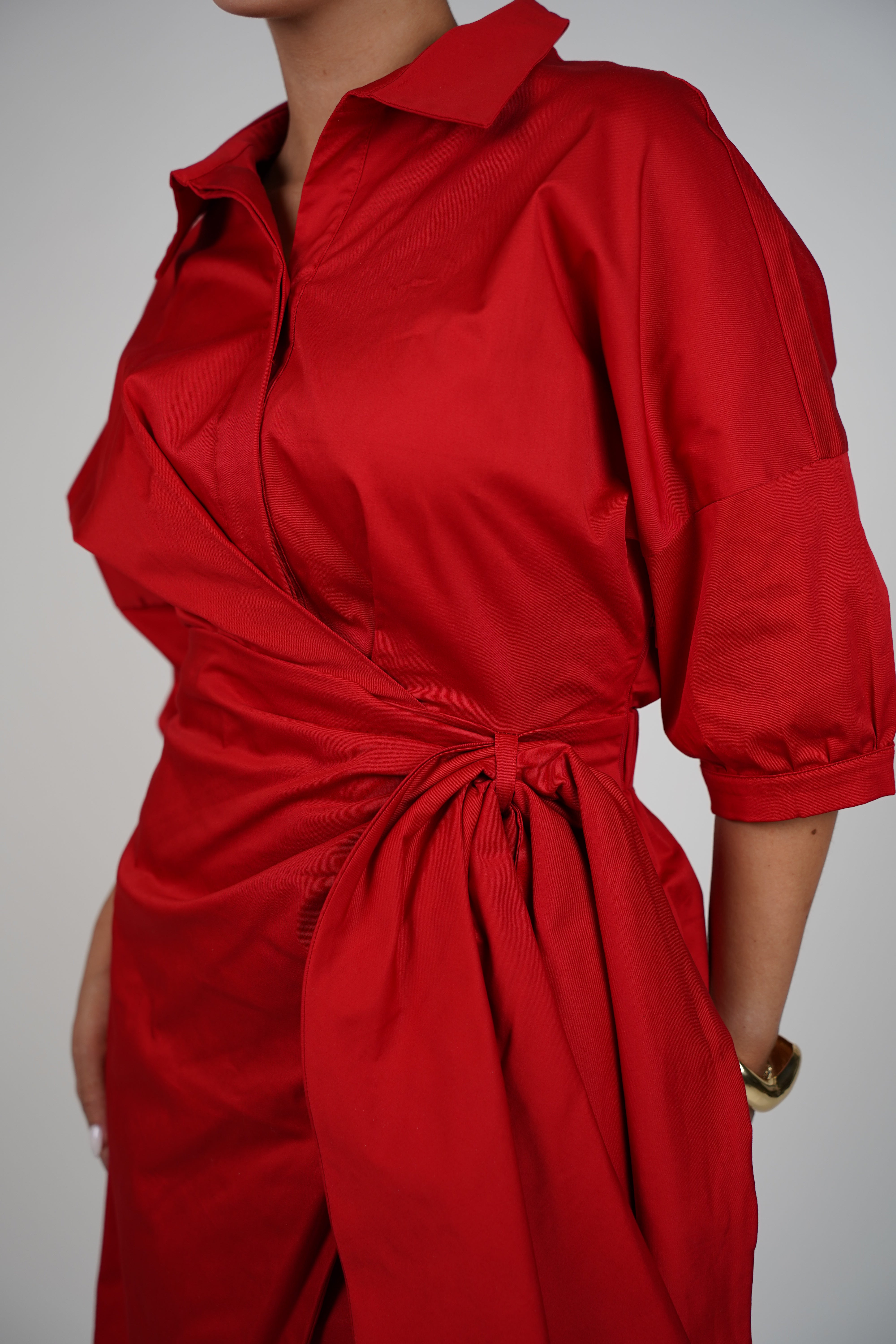 Ellen Maxi Dress – Bold Wrap Shirt Dress with Tie Waist