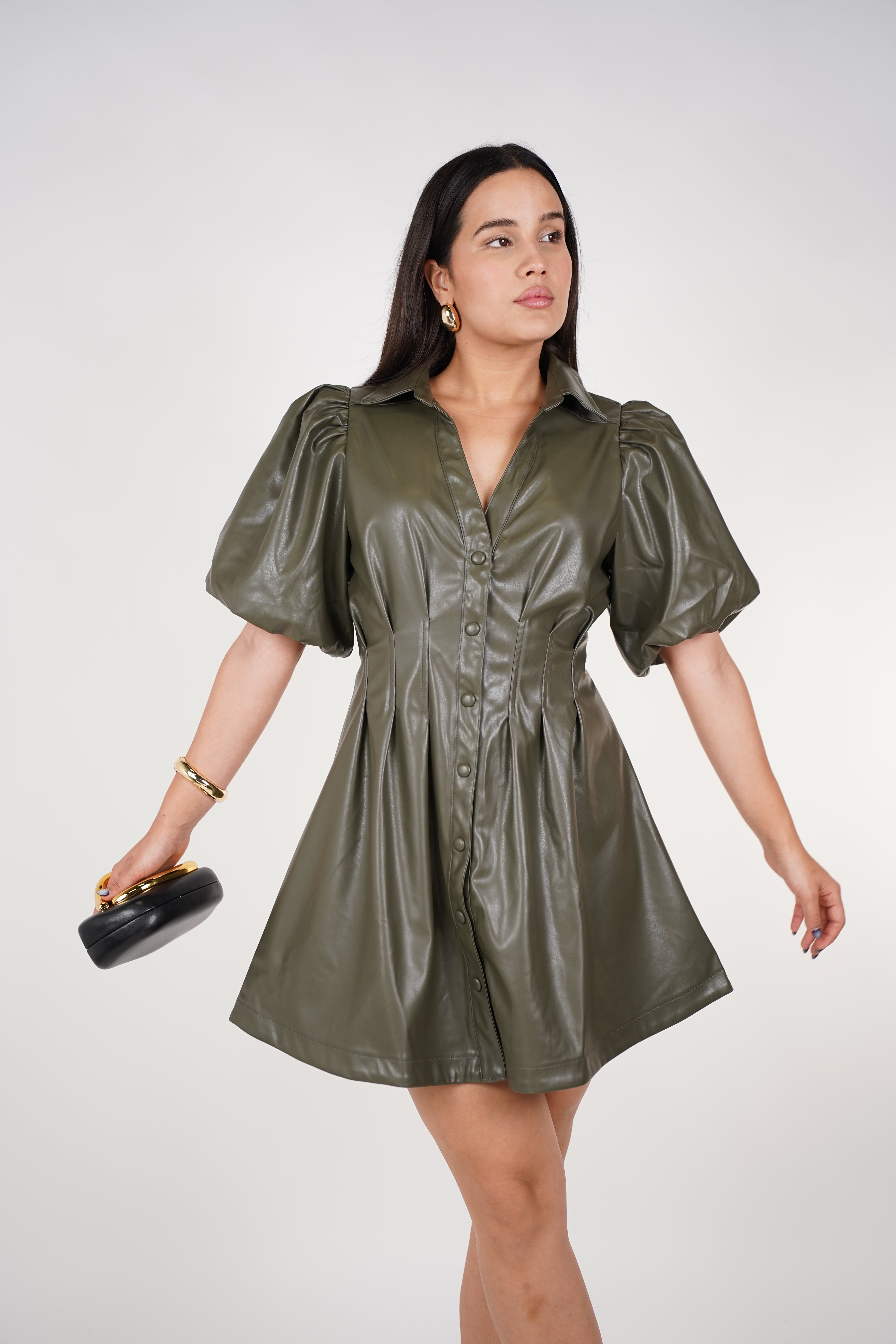 Palyn Leather Mini Dress – Bold, Luxe & Unapologetically Chic