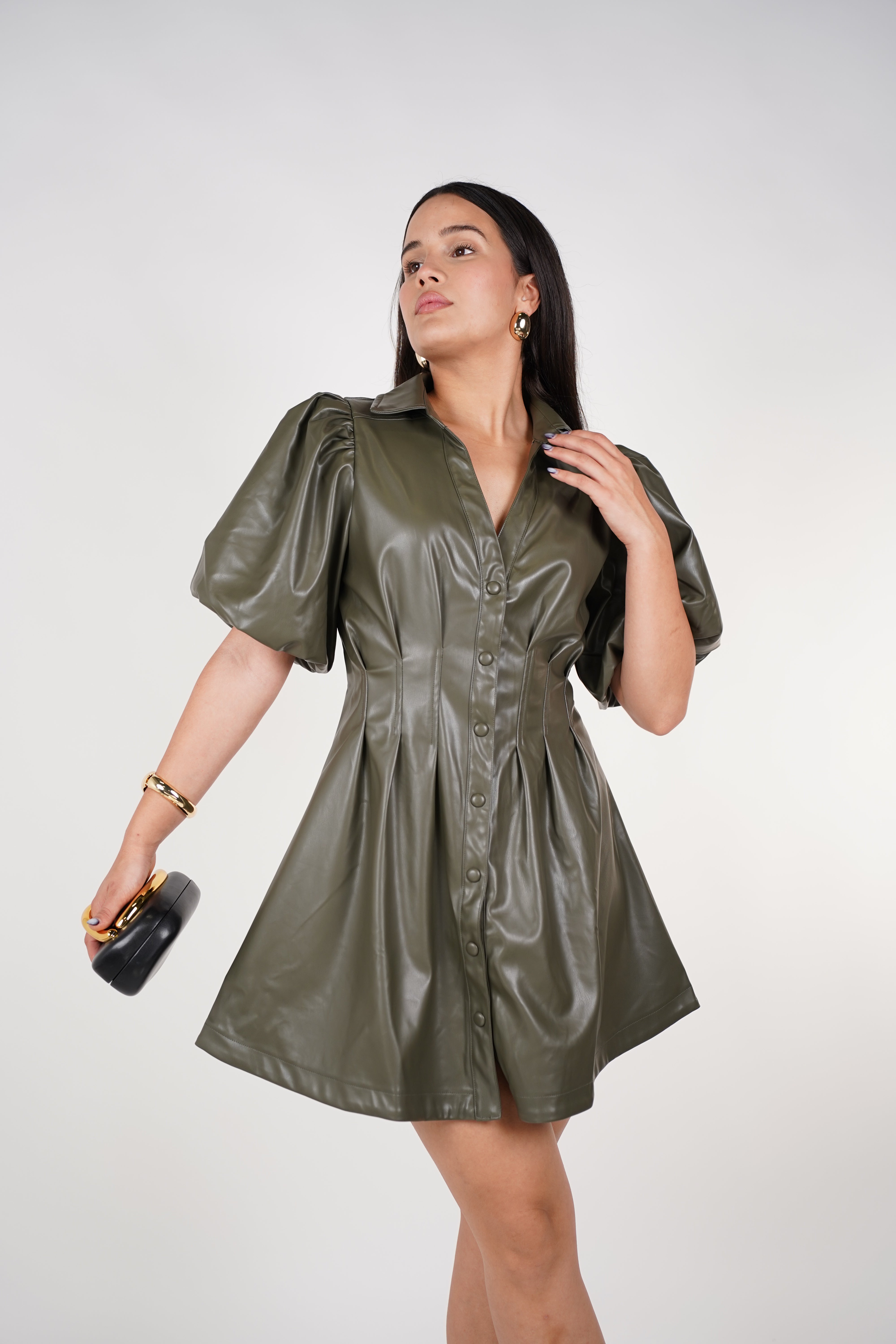 Palyn Leather Mini Dress – Bold, Luxe & Unapologetically Chic