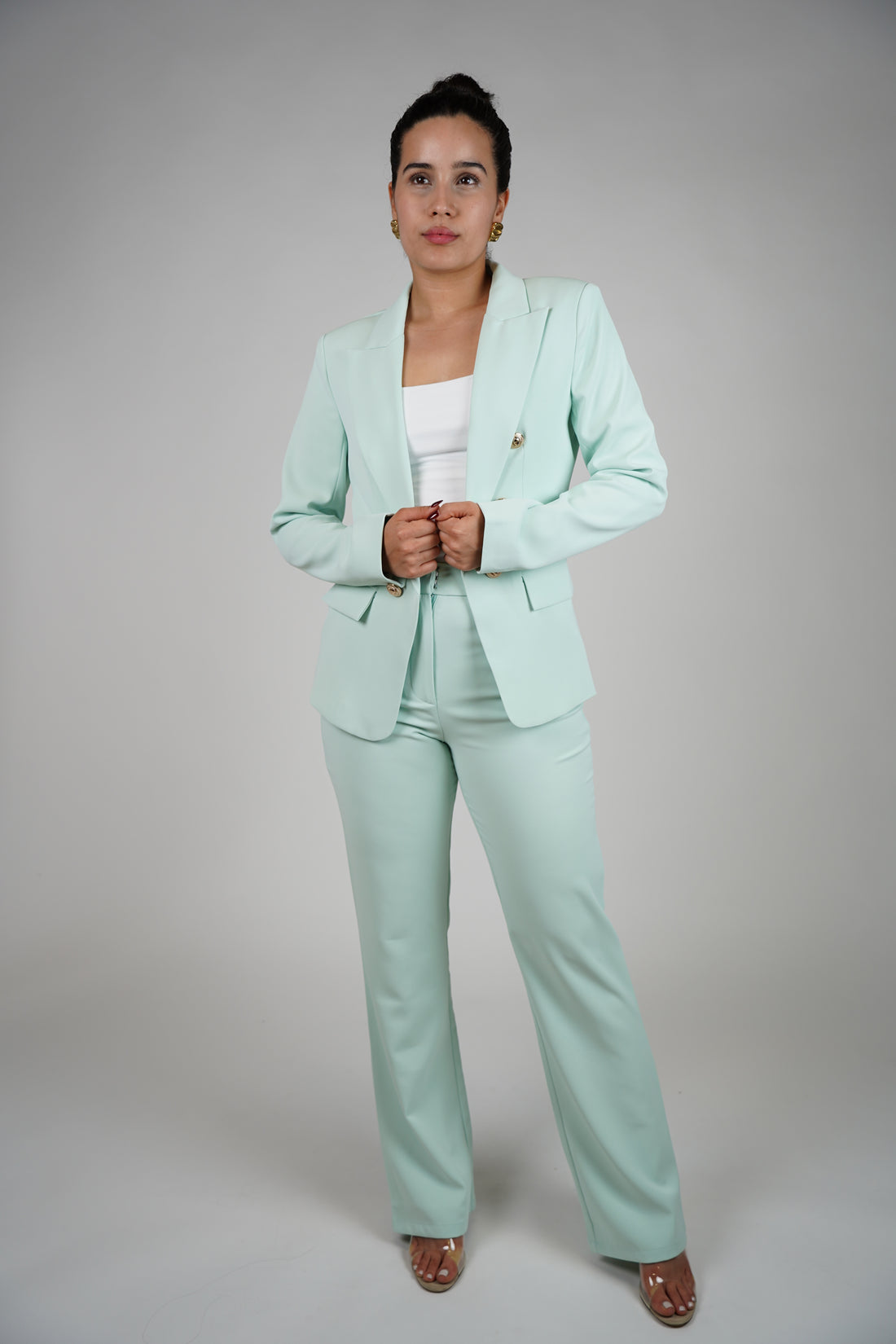 Omri Blazer – Soft Mint Power with a Polished Edge