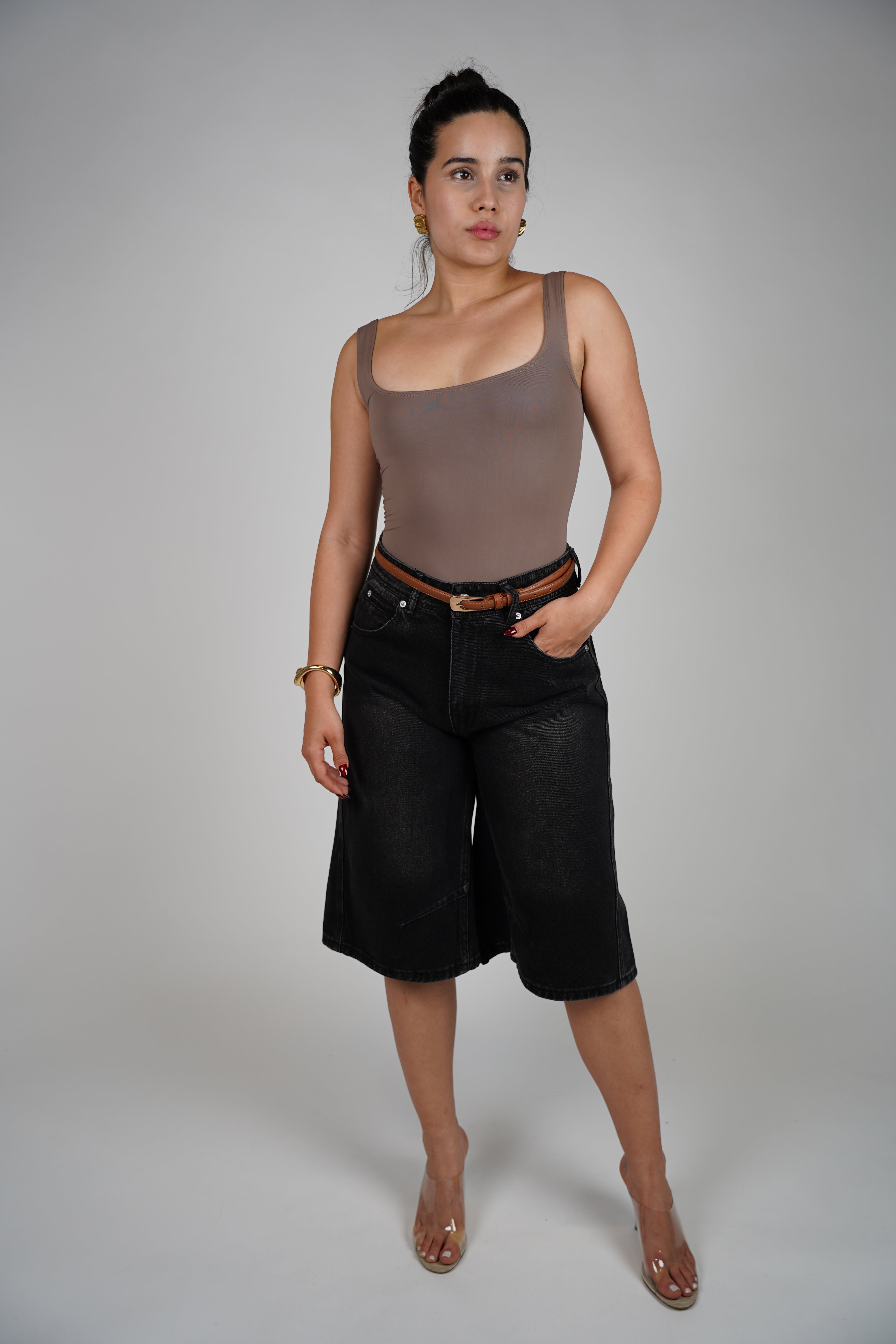 Kalu Bermuda Shorts – Washed Black Denim Cool