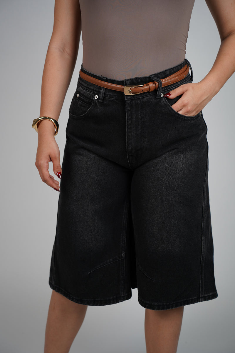 Kalu Bermuda Shorts – Washed Black Denim Cool