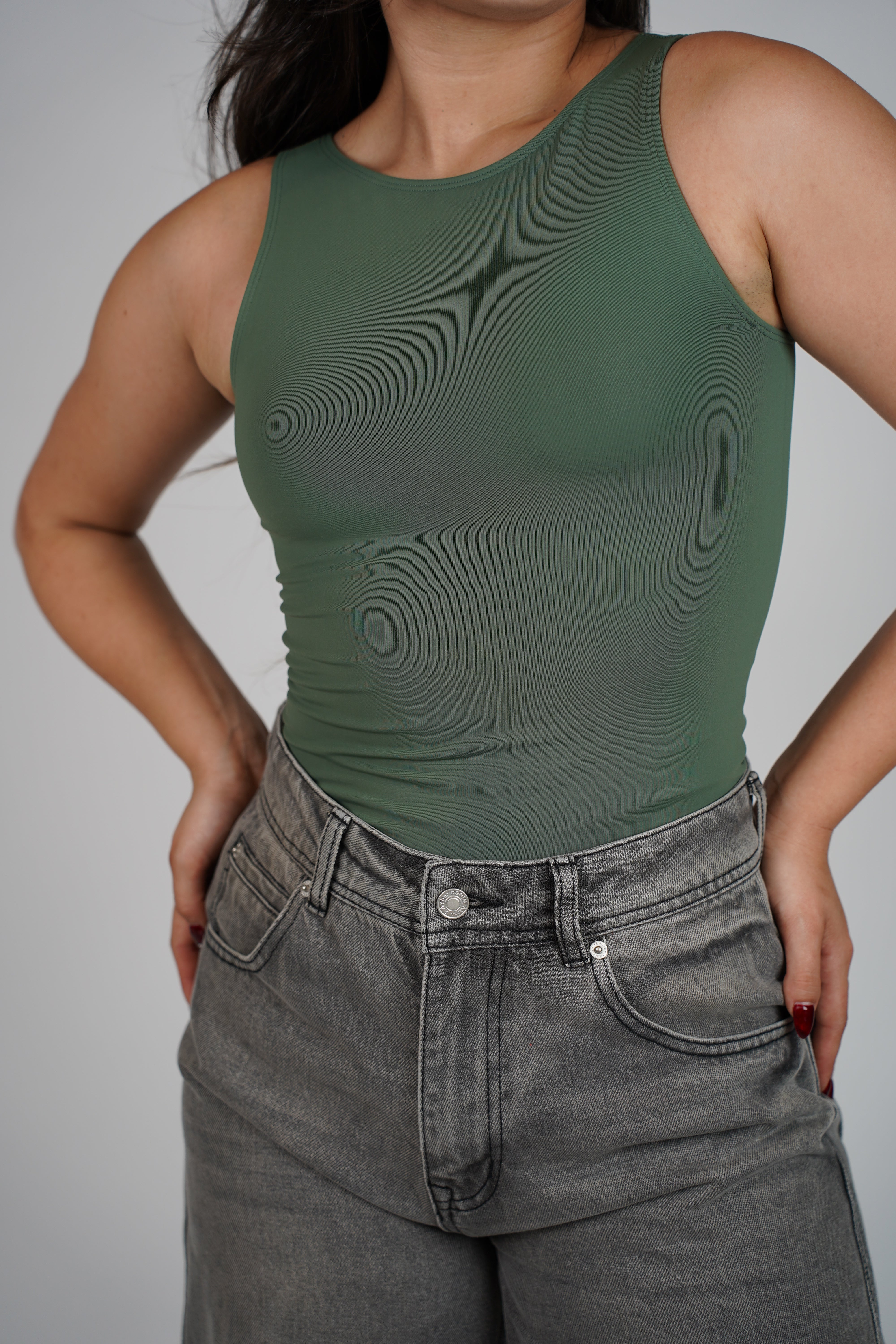 Riza Highneck Bodysuit – Sleek & Seamless One-Piece