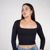 Ylina Basic Long Sleeve Crop Top – Sleek, Stretchy & Essential