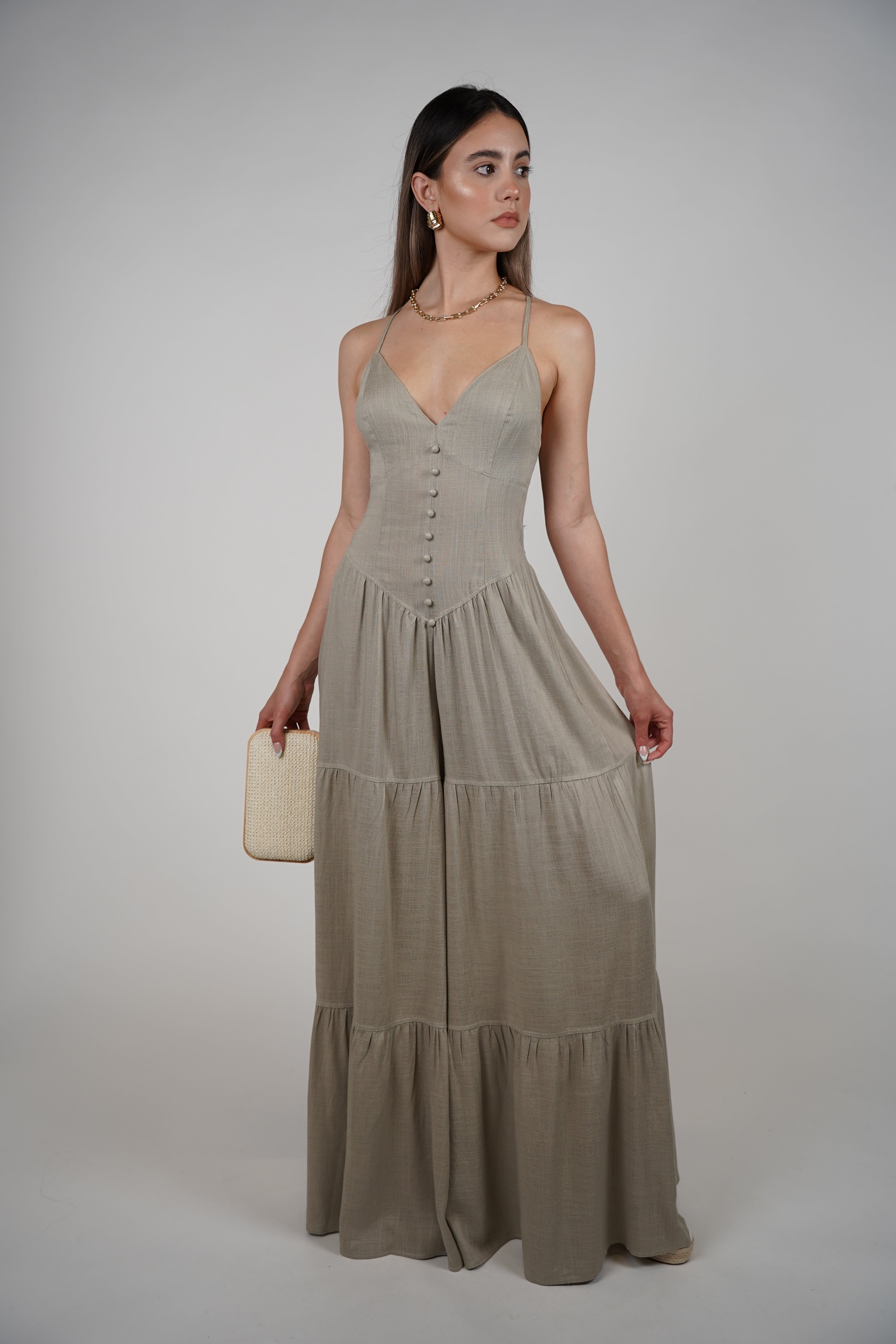 Tisa Linen Wideleg Jumpsuit – A breezy essential with a romantic twist