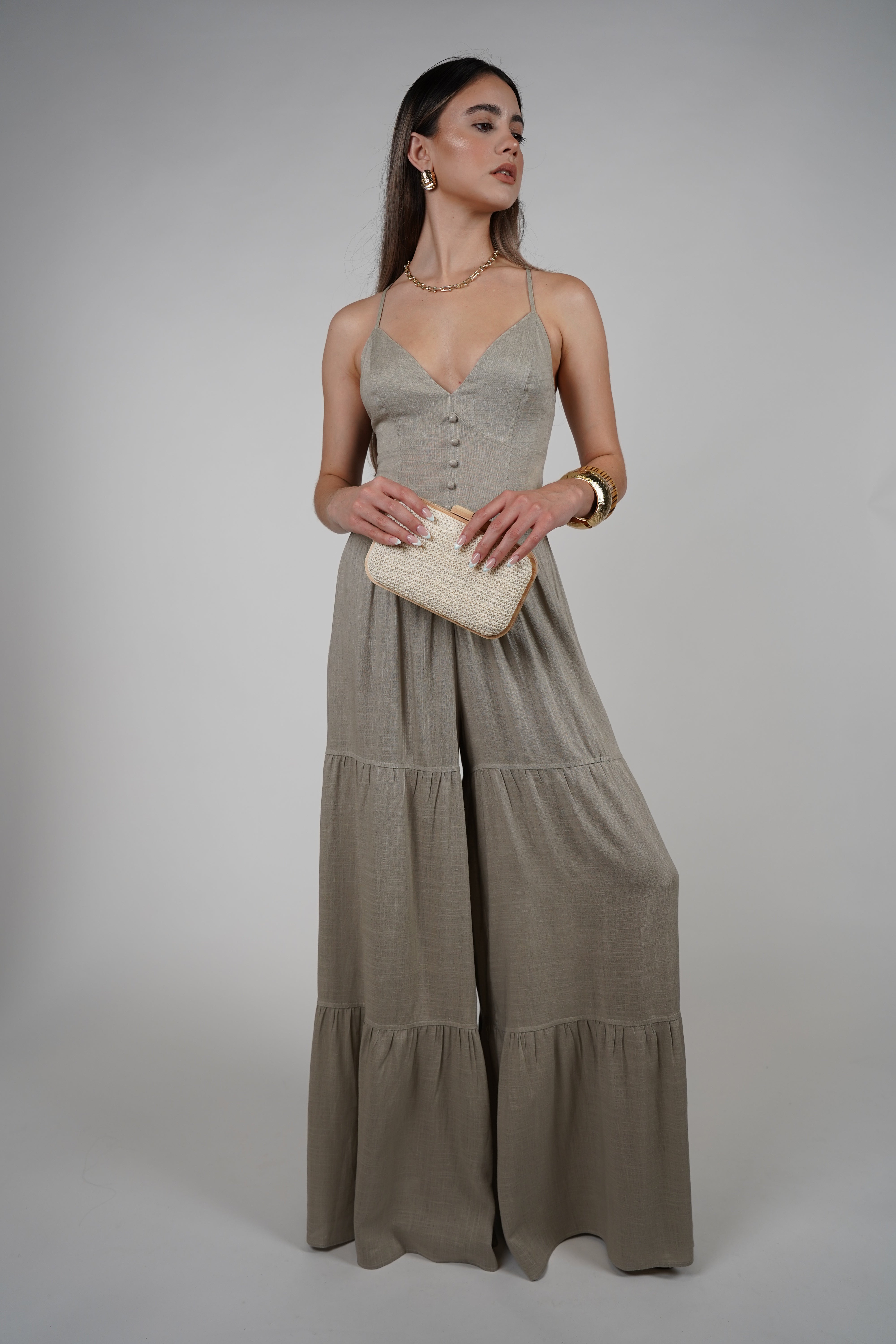 Tisa Linen Wideleg Jumpsuit – A breezy essential with a romantic twist