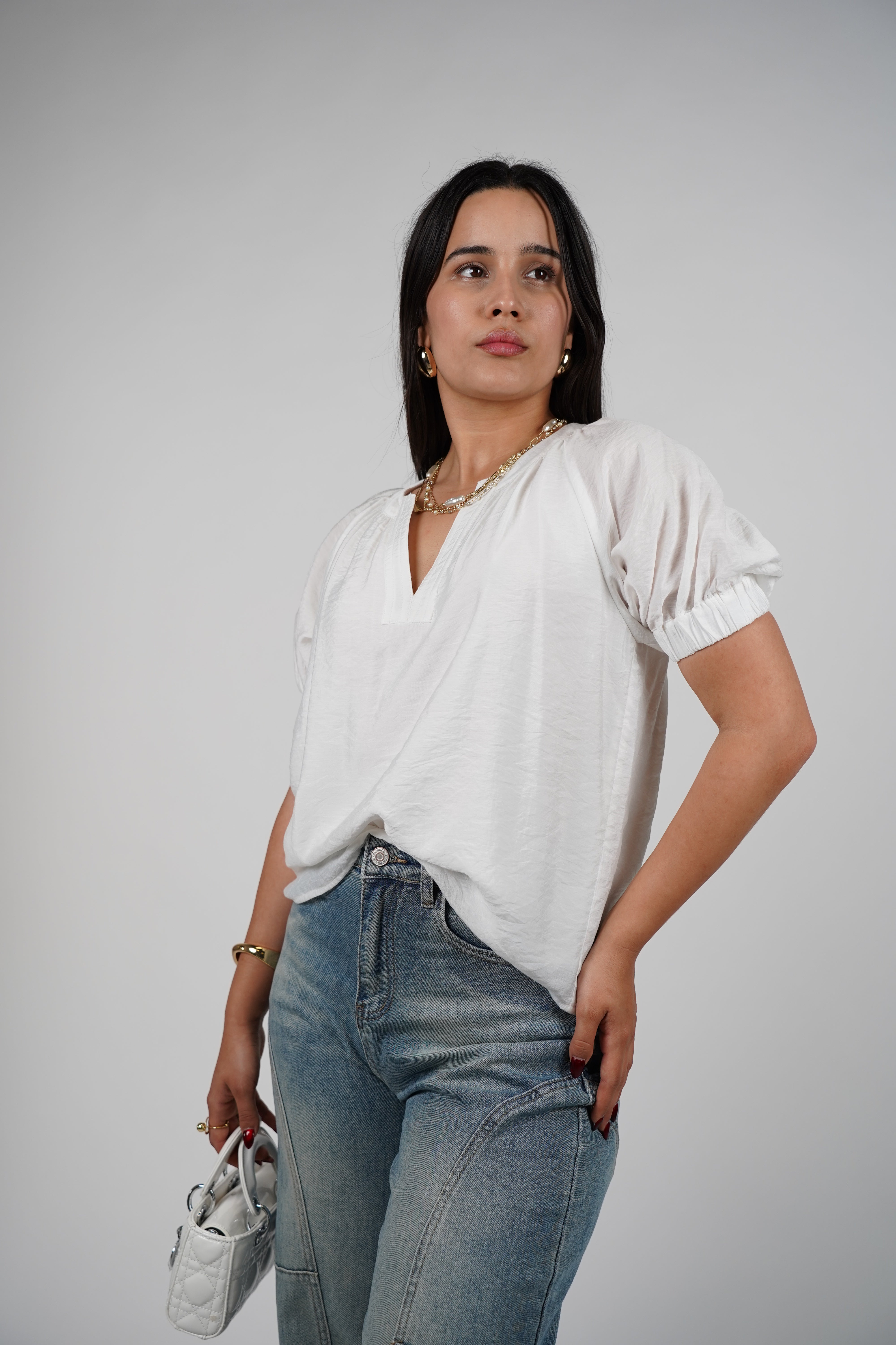 Syale Top – Effortless Everyday Blouse with Puff Sleeves