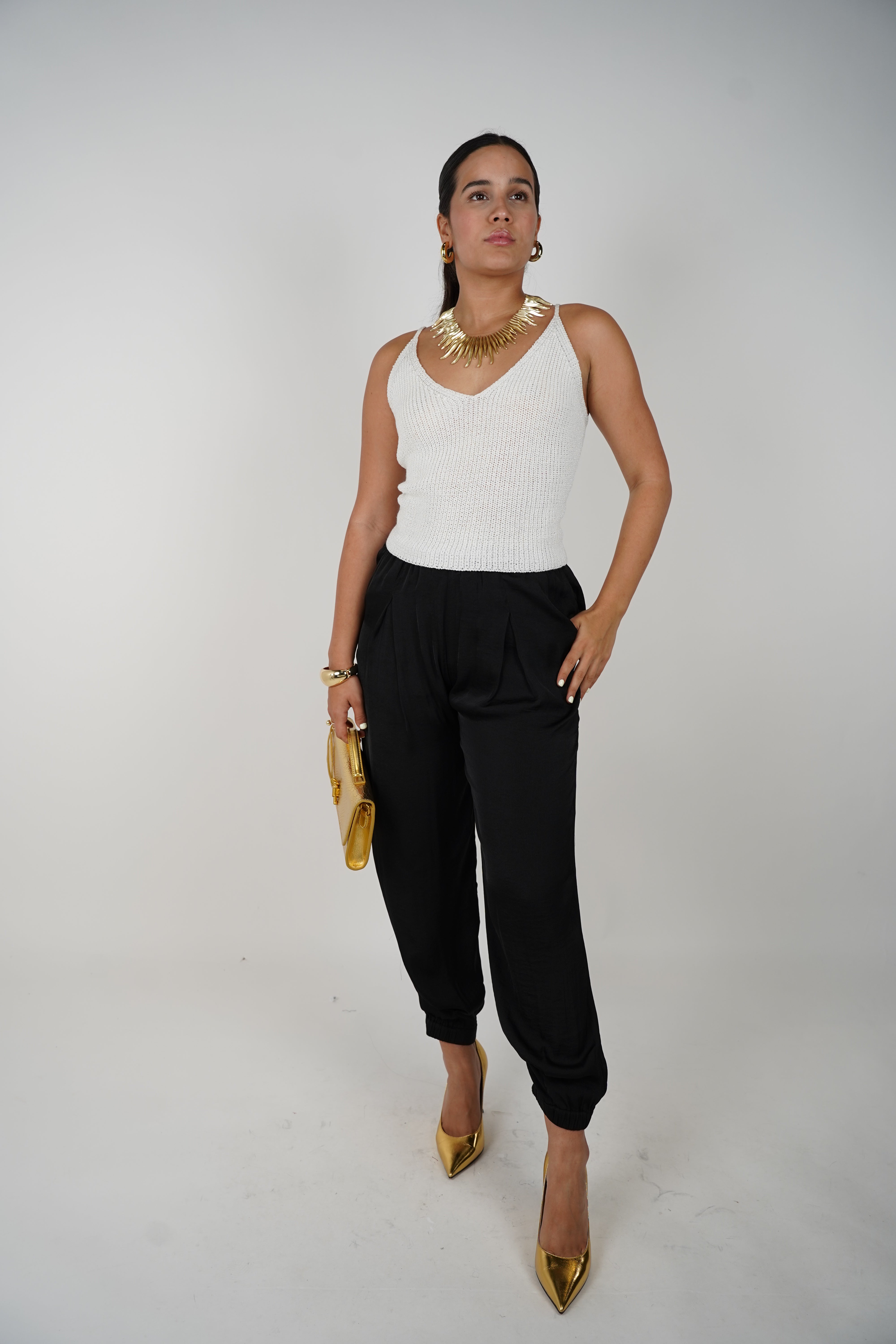Rinel Aladdin Satin Joggers – Luxe Comfort Meets Statement Silhouette