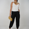 Rinel Aladdin Satin Joggers – Luxe Comfort Meets Statement Silhouette