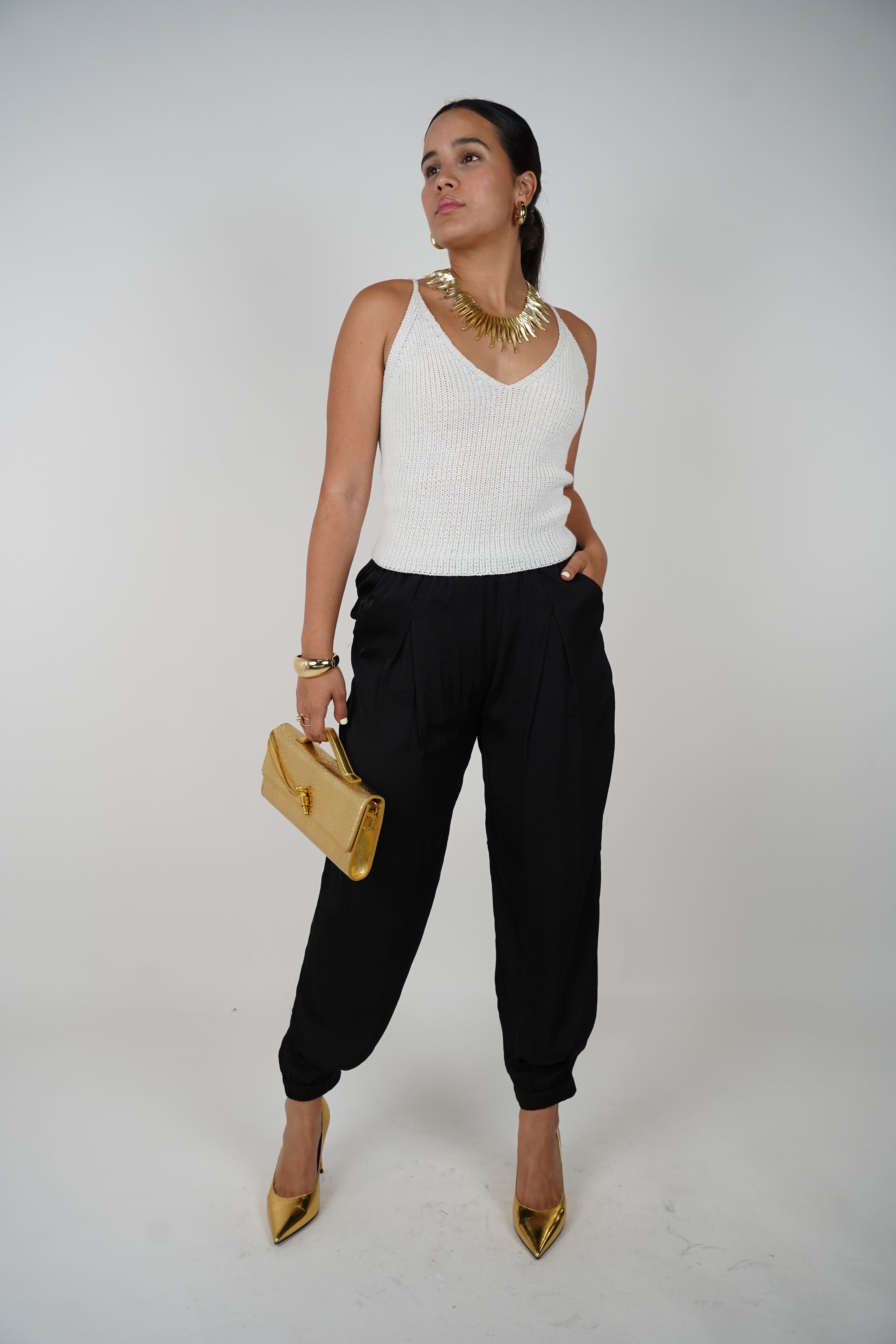 Rinel Aladdin Satin Joggers – Luxe Comfort Meets Statement Silhouette