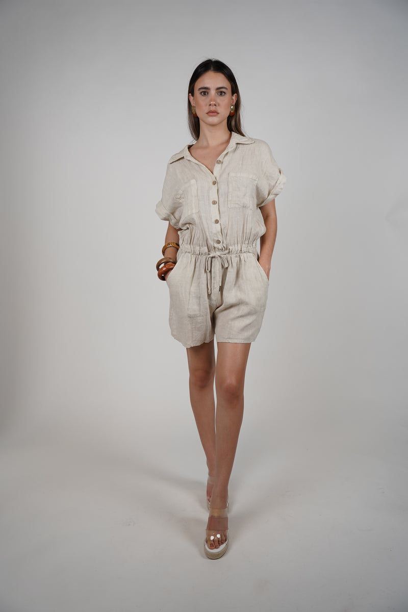 Karo Linen Romper – Easygoing Style, Effortless Cool