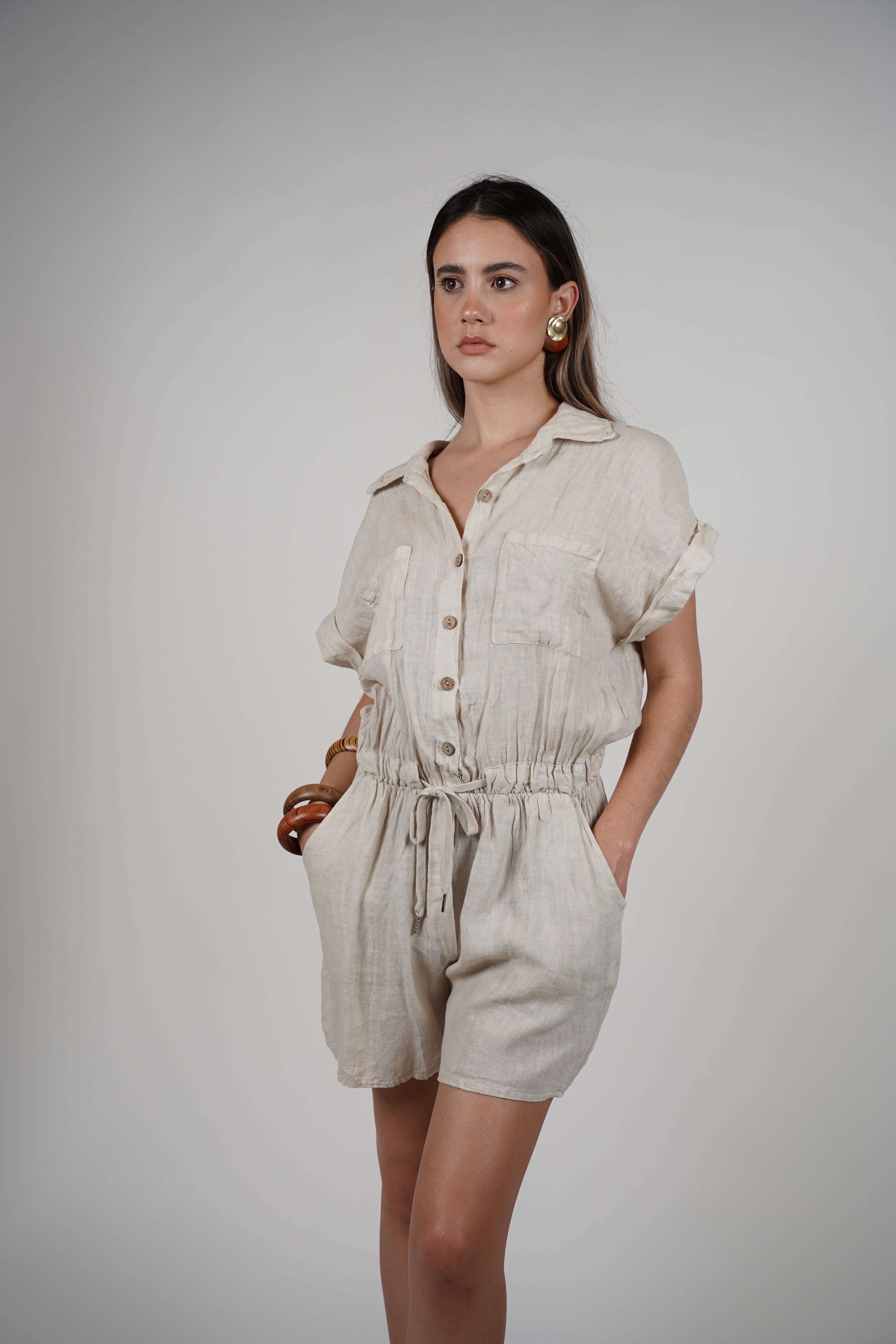Karo Linen Romper – Easygoing Style, Effortless Cool
