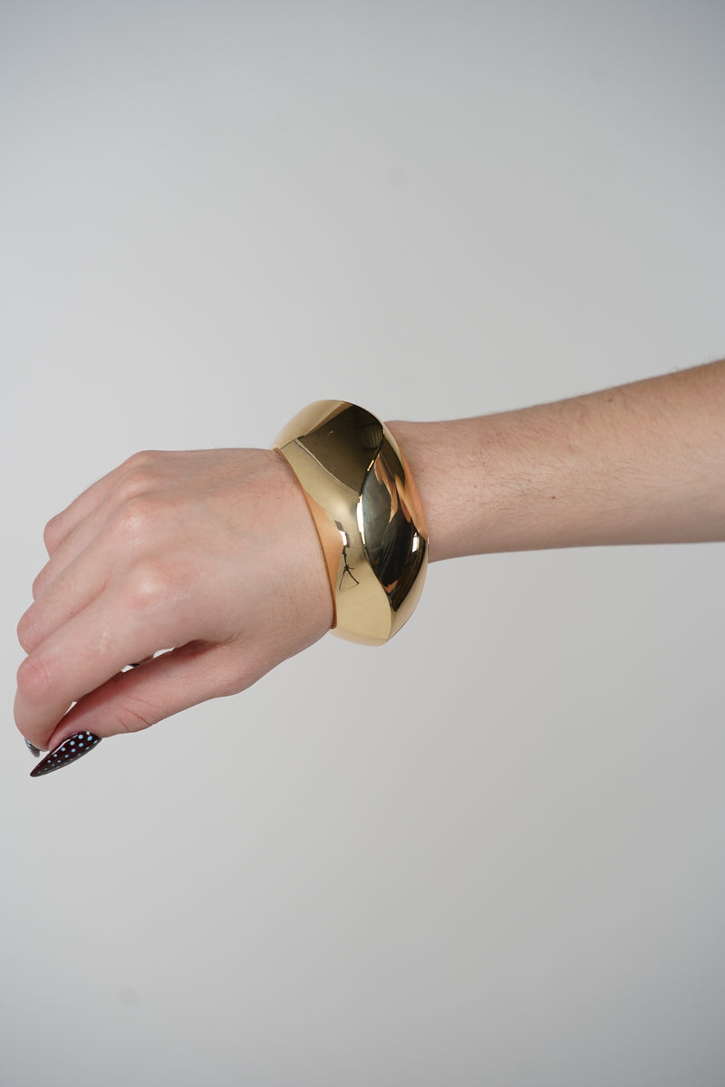 Jalen Thick Bracelet – Bold Gold Statement Bangle