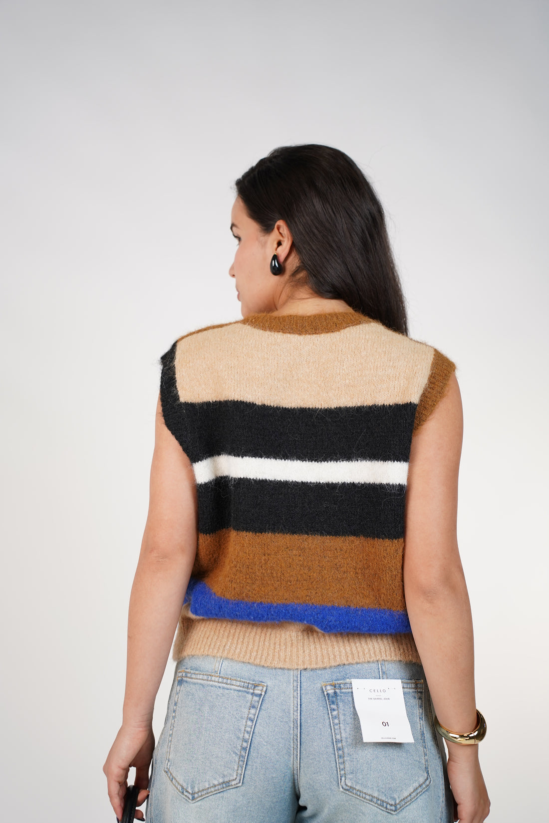 Wynel Striped Sweater Vest – Cozy Colorblock Knit Vest