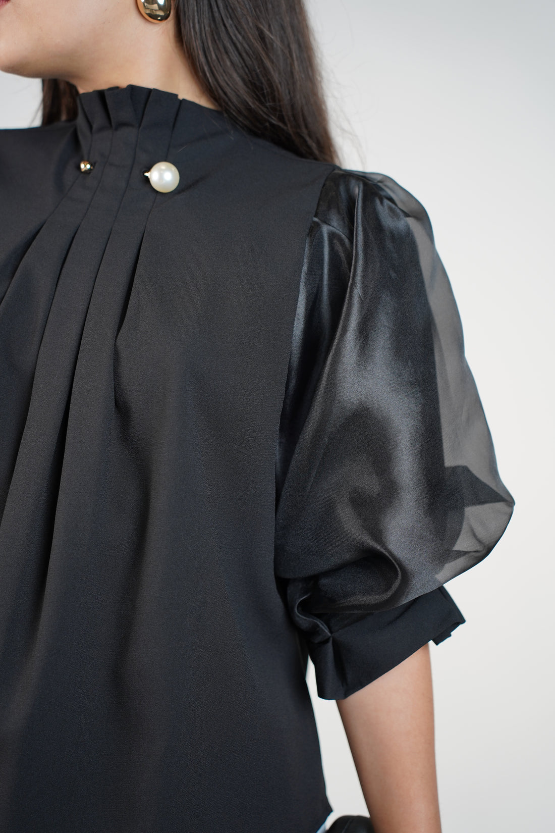 Xarieina Puff Sleeve Blouse – Luxe Satin Statement Elegance
