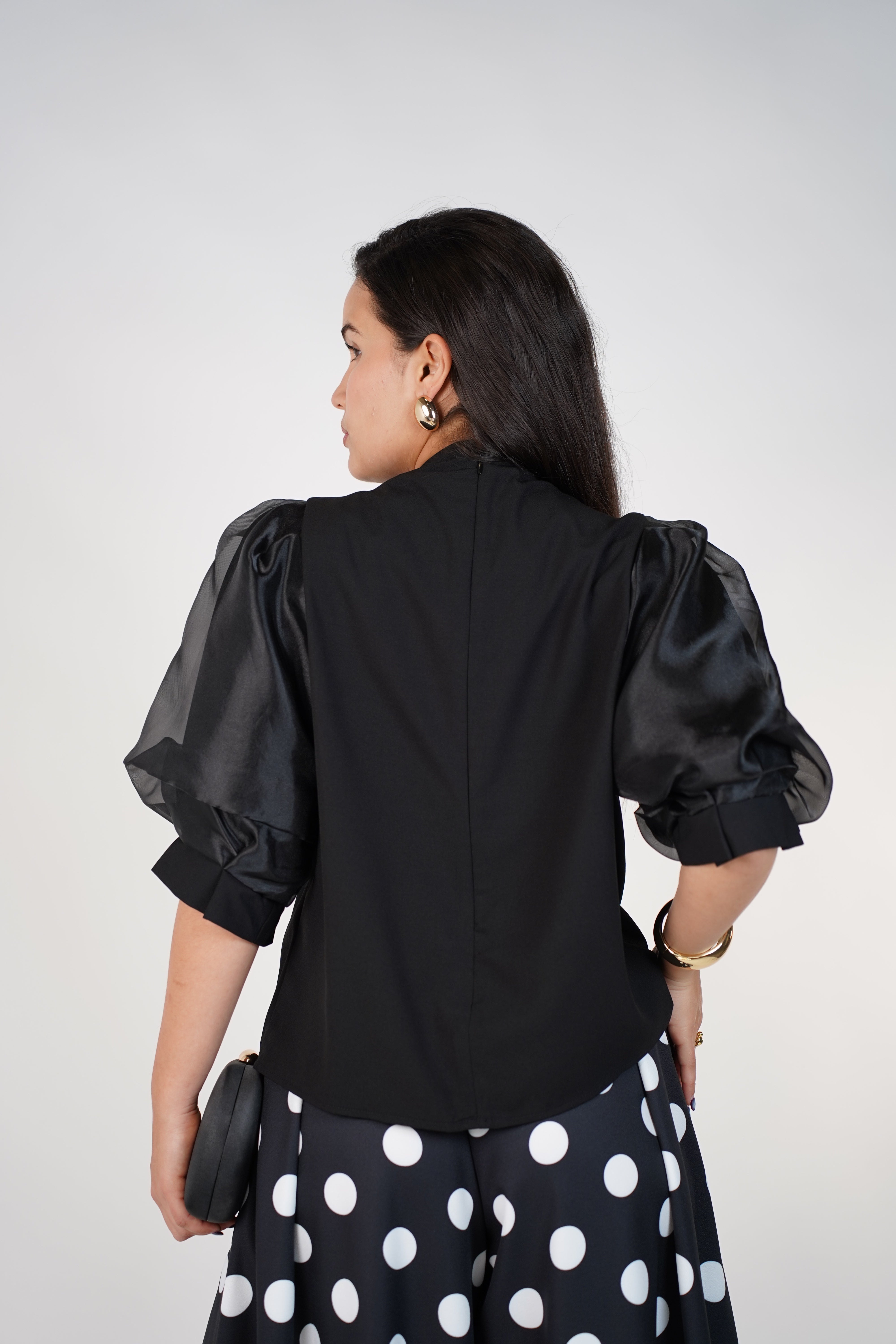 Xarieina Puff Sleeve Blouse – Luxe Satin Statement Elegance