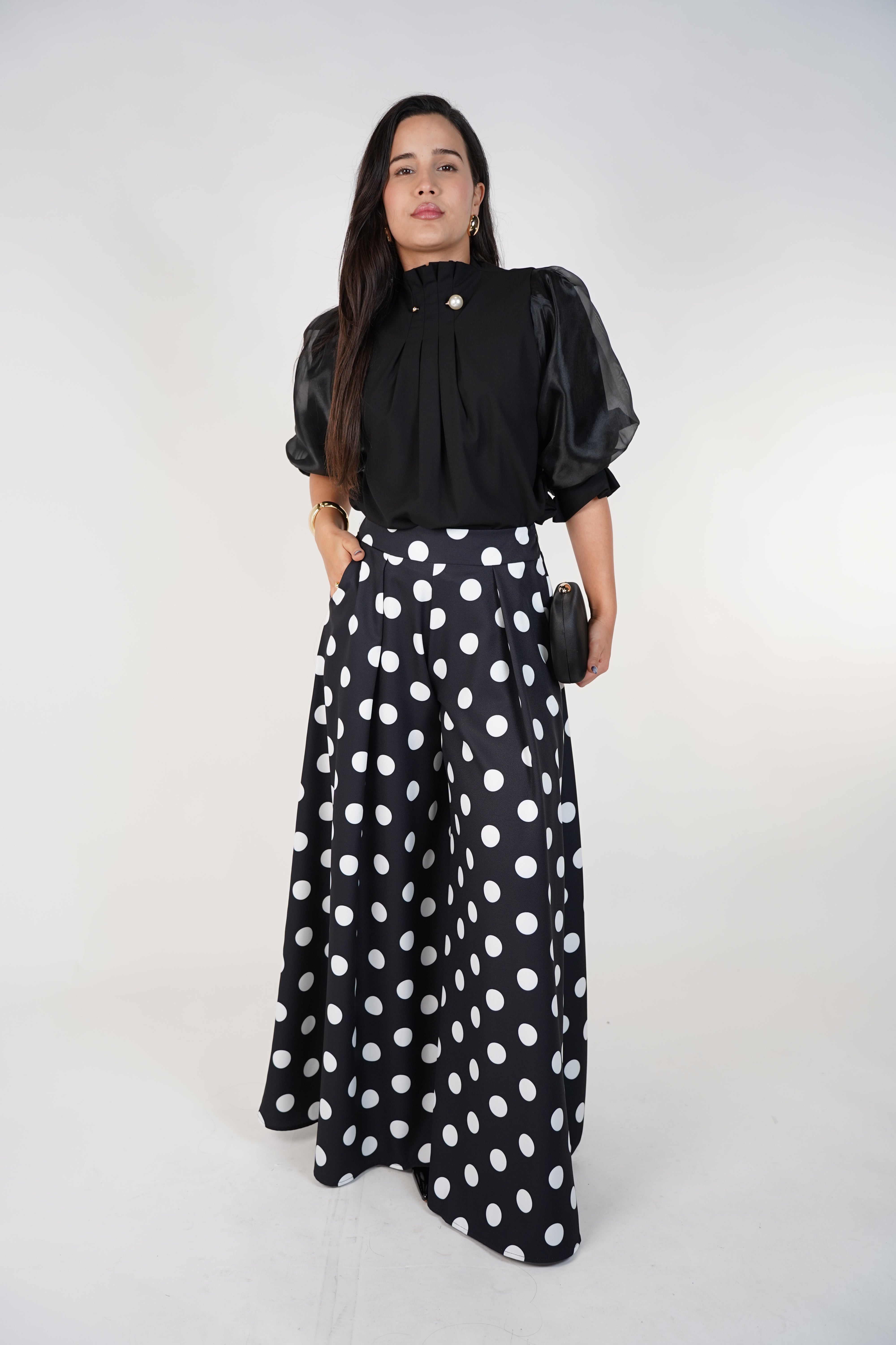 Ruby Polka Dot Palazzo Pants – Statement Volume with Retro Charm
