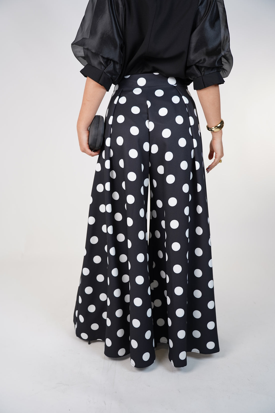 Ruby Polka Dot Palazzo Pants – Statement Volume with Retro Charm