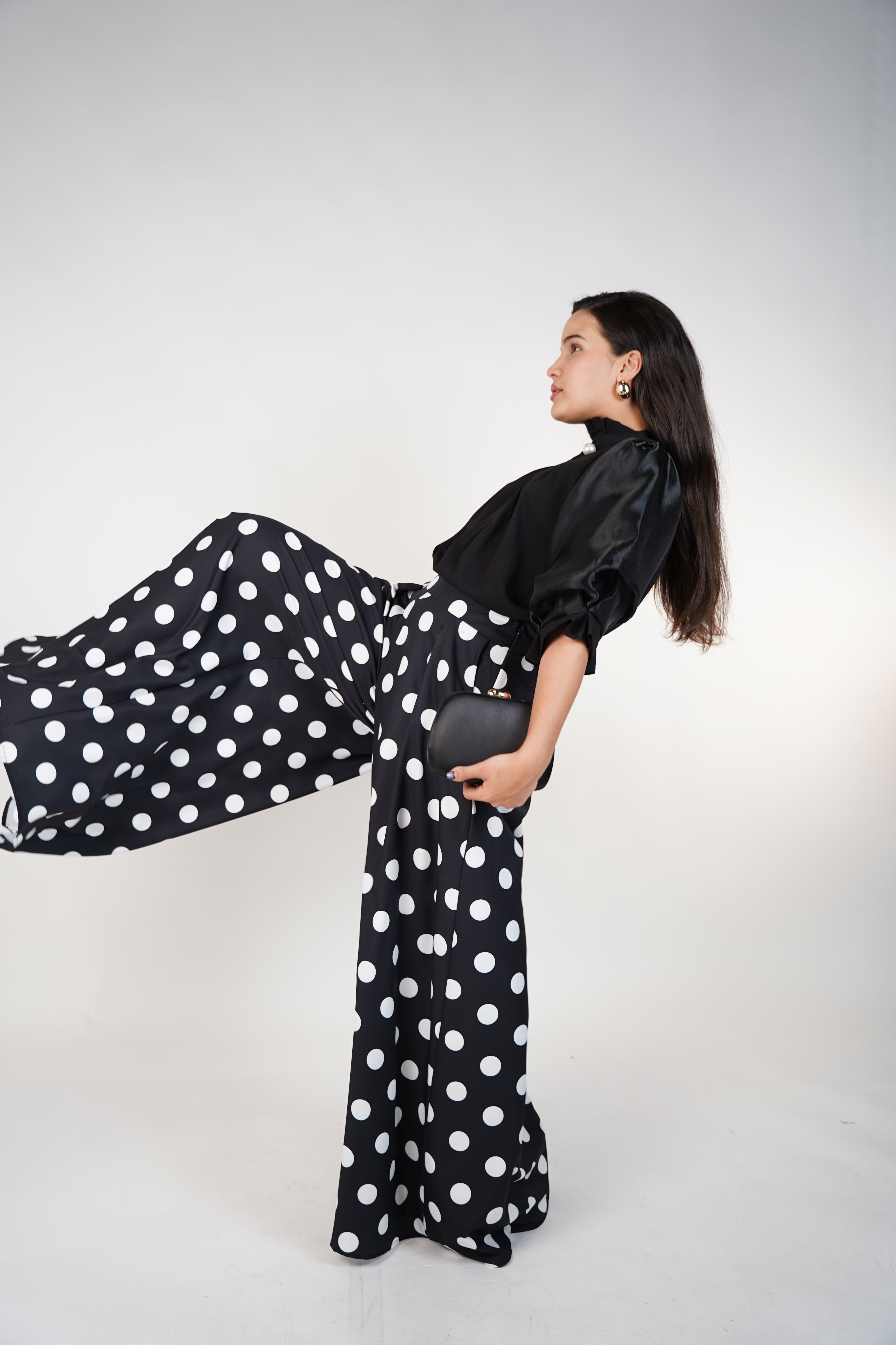 Ruby Polka Dot Palazzo Pants – Statement Volume with Retro Charm